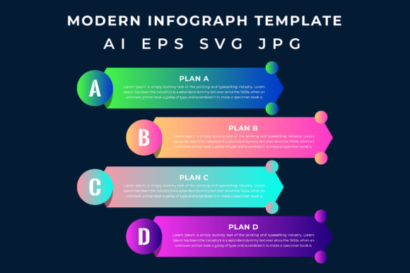 4 Step Gradient Infographic Template for Digital Designers