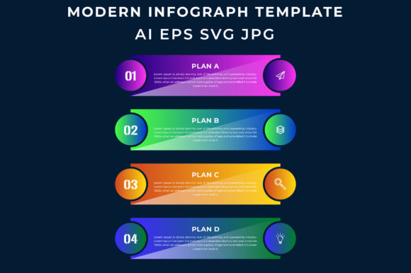 4 Step Modern Color Infographic Template for Small Business Branding