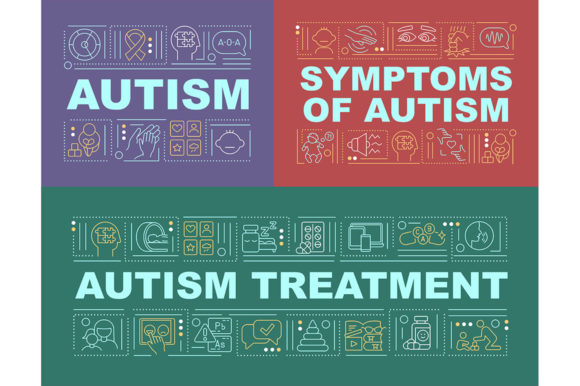 Autism Word Concepts Banner Set for Graphic Templates