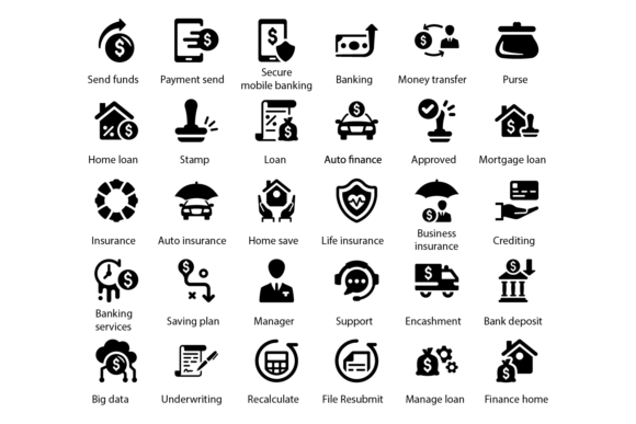 Banking Services Icons: A Versatile Graphic Design Asset for Modern Branding