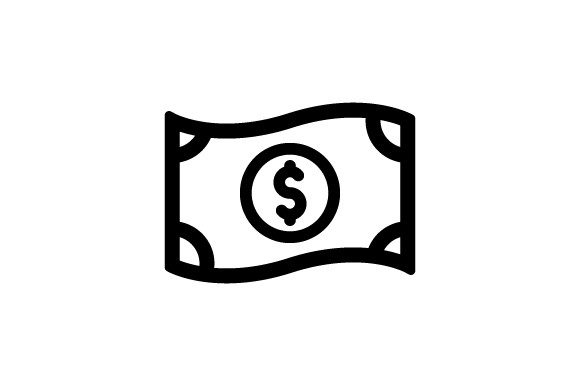Cash Money Icon: A Bold Graphic Design Asset for Crafters and Handmade Businesses