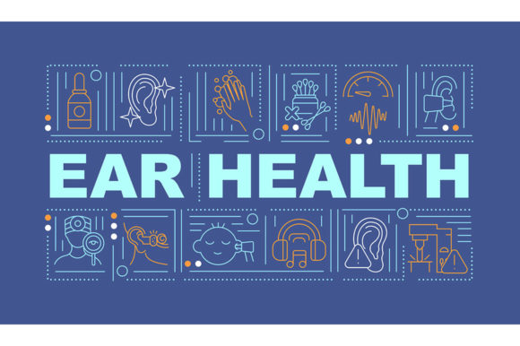 Ear Health Word Concepts Banner: A Modern Graphic Template for Content Creators