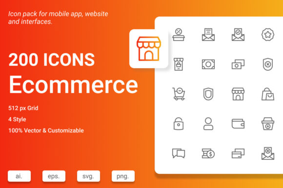 Ecommerce Icon Pack: A Versatile Graphic Design Asset for Modern Projects