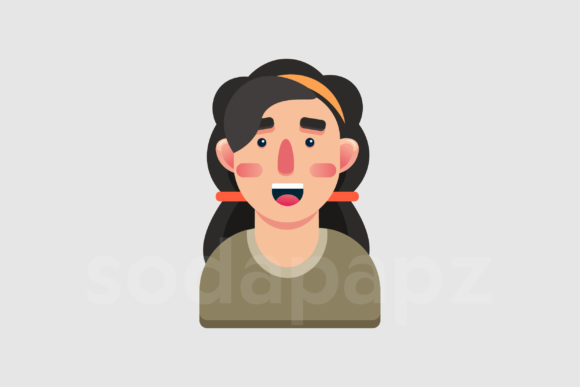 Family Character Icon - Daughter: A Versatile Graphic Design Asset for Creative Sellers