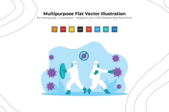 Fight Corona Everyday Flat Illustration: A Modern Graphic Design Asset for Content Creators