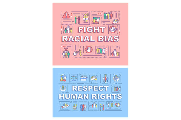 Fight Racial Bias Word Concepts Banner – A Bold Graphic Design Asset for Impactful Projects