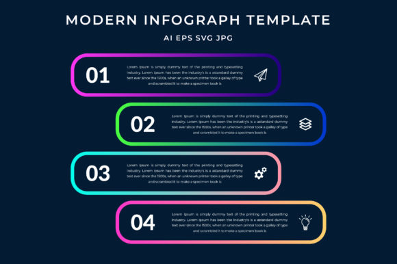 Four Step Modern Infographic Template for Graphics and Infographics