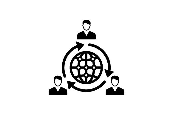 Global Business Team Management Icon for Modern Web Design