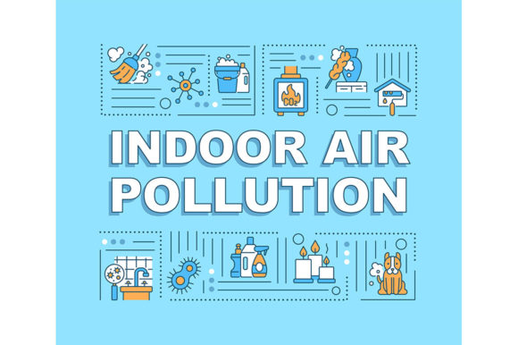 Indoor Air Pollution Word Concepts: A Modern Graphic Template for Eco-Themed Projects