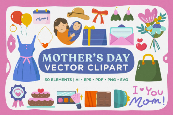 Mother’s Day Cute Vector Clipart Pack: A Versatile Design Asset for Creative Campaigns