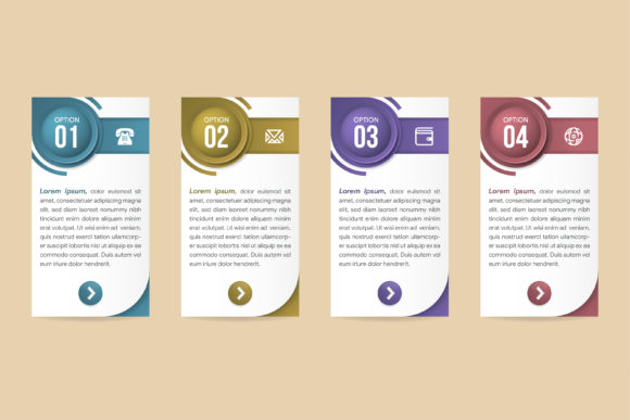 Rectangle Four Step Infographic Pastel: A Modern Graphic Design Asset for Marketers