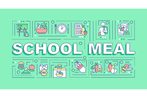 School Meal Word Concepts Banner: A Versatile Graphic Template for Content Creators