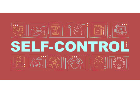 Self Control Tips Word Concepts Banner: A Bold Graphic Template for Content Creators