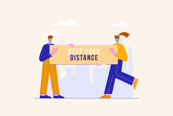 Social Distancing Sign Campaign Vector: A Modern Graphic for Crafters