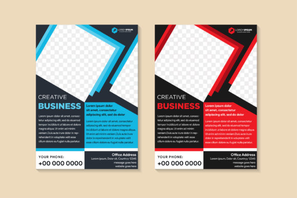 Vertical Flyer Square Blue Business: A Modern Print Template for Creative Projects